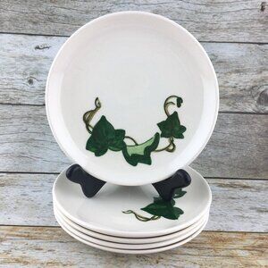 Metlox Poppytrail California Ivy White Green USA Bread & Butter Plate Set Of 5
